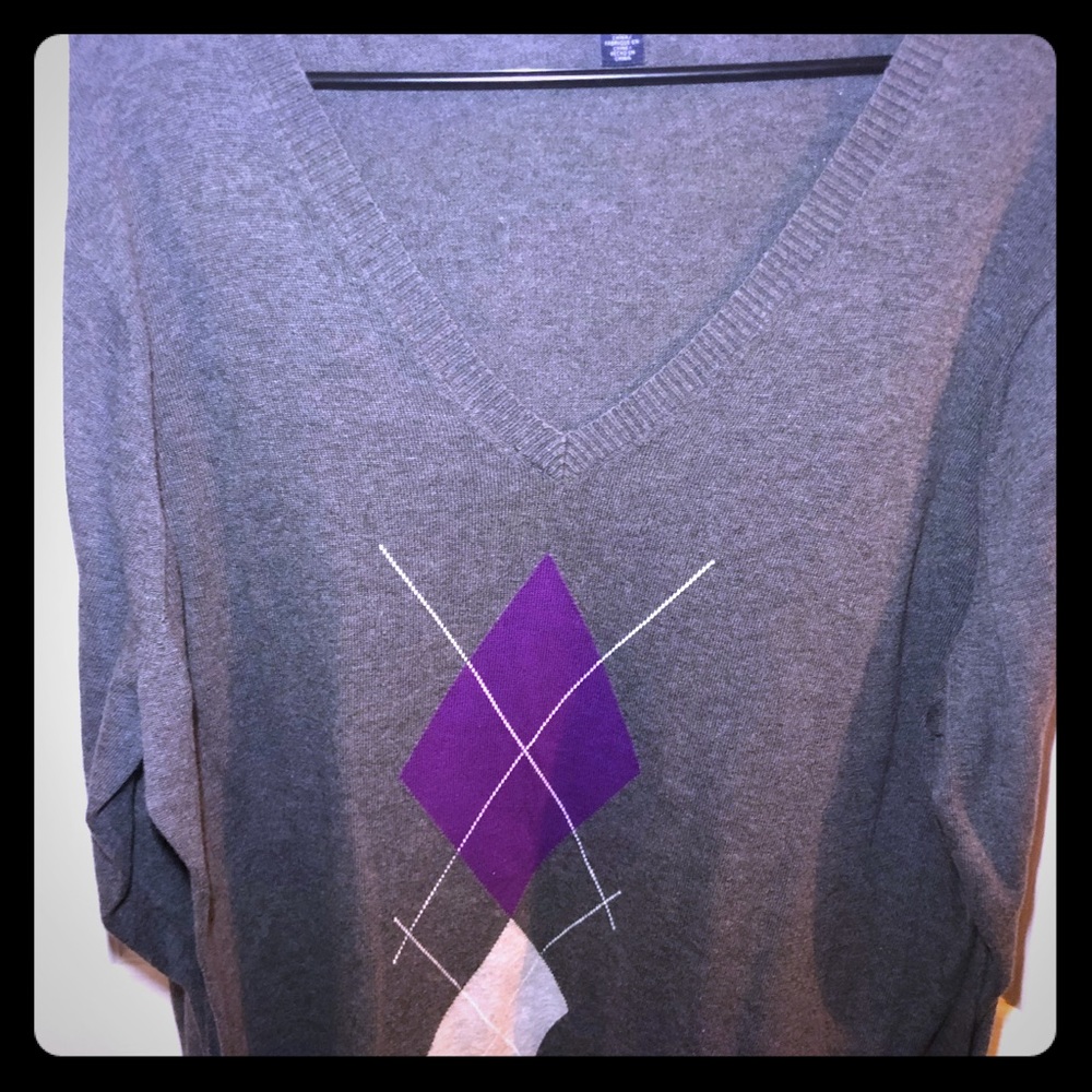 Tommy Hilfiger Gray & purple sweater